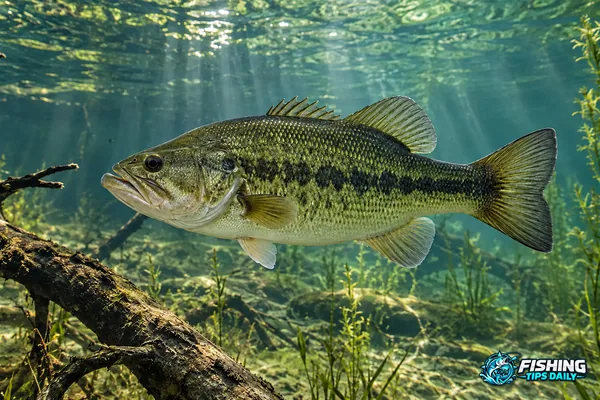 Largemouth bass in freshwater cover