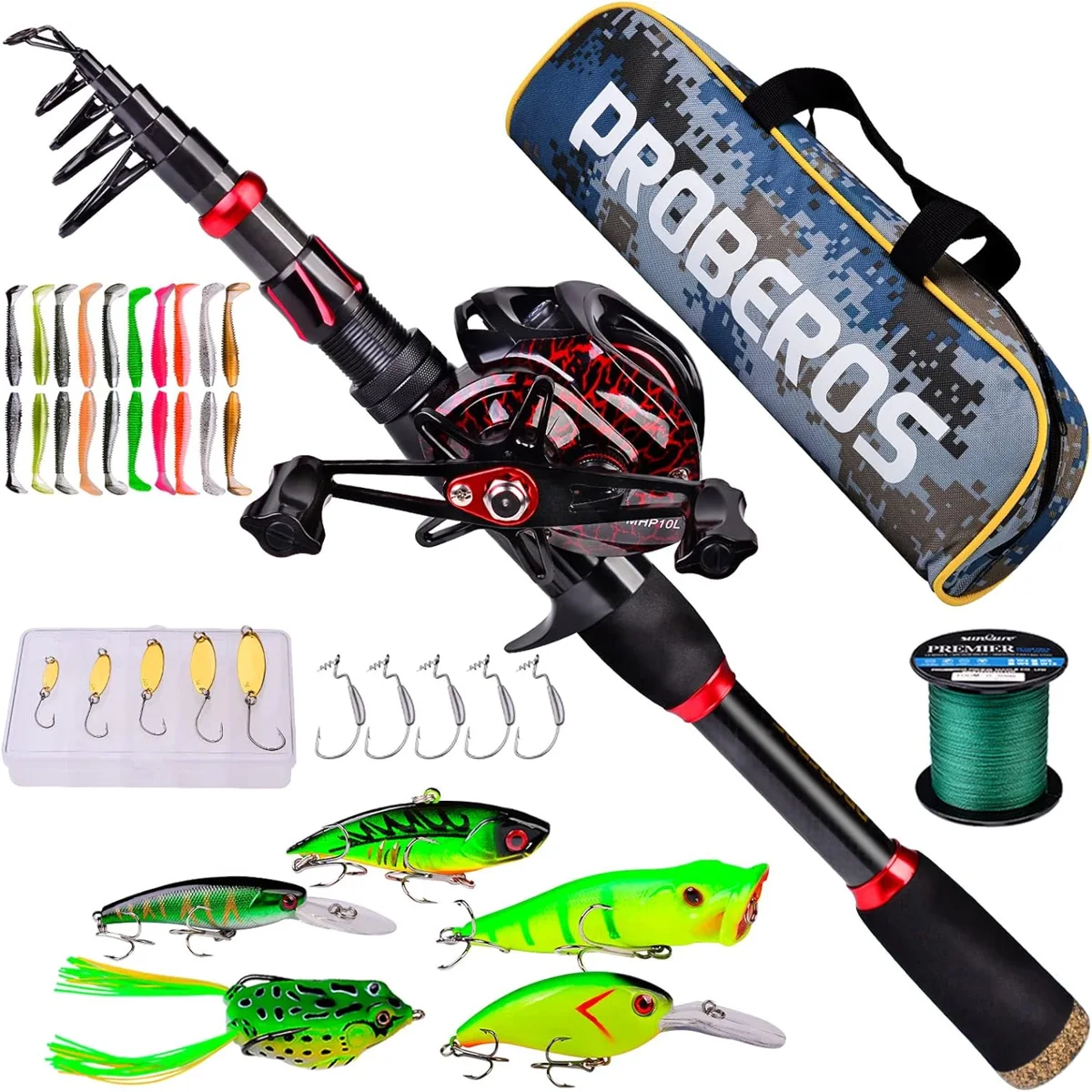 PROBEROS 6.9-Foot Left-Hand Baitcasting Fishing Combo - product image 1