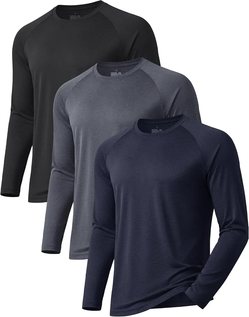3 Pack Long Sleeve Shirts for Men Sun Protection Quick Dry Workout T Shirts — product image 1