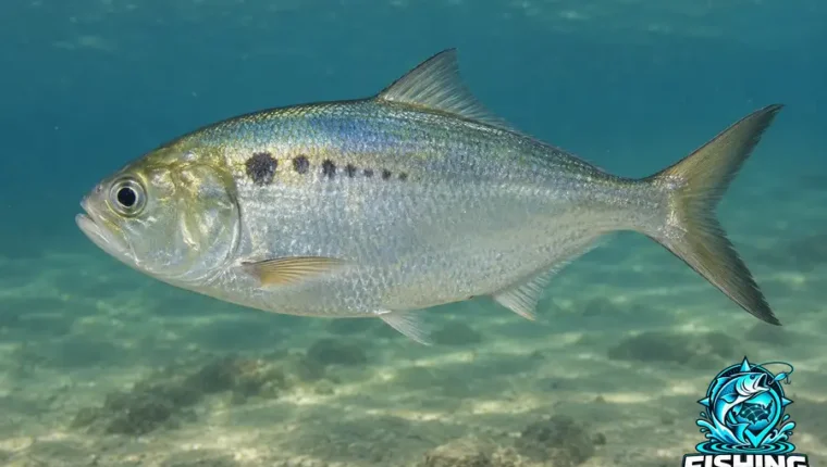 Underwater side-profile illustration of Finescale Menhaden (Brevoortia gunteri).