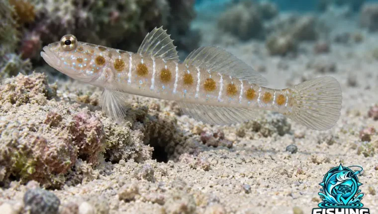 Underwater side-profile illustration of Hawaiian Shrimp Goby (Psilogobius mainlandi).