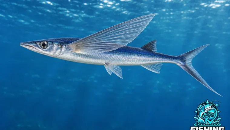 Underwater side-profile illustration of Sharpchin Flyingfish (Fodiator rostratus).