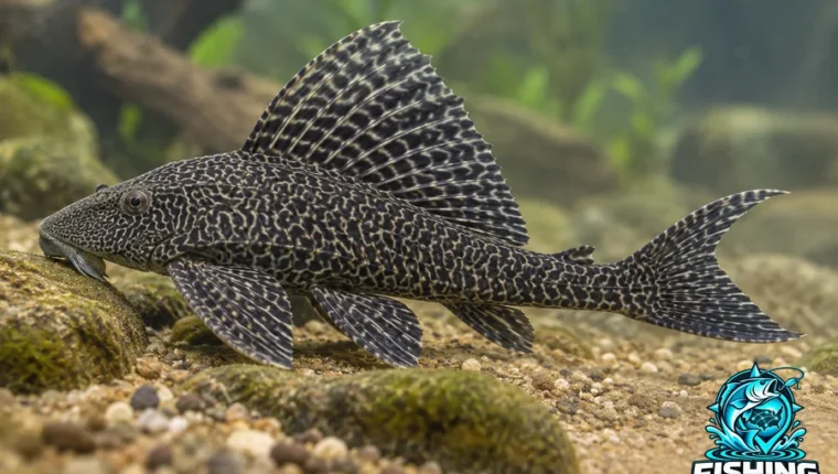 Underwater illustration of Vermiculated Sailfin Catfish (Pterygoplichthys disjunctivus).